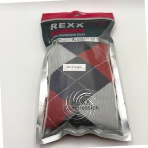 New REXX Women's W8-9 Argyle Compression Socks 8-15mmHg Better Circulation
